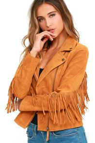 White Crow Westerner Tan Suede Leather Fringe Jacket