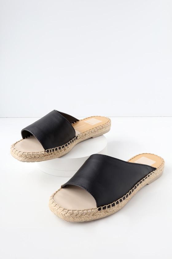 Dolce Vita Banji Black Espadrille Slide Sandal Heels | Lulus