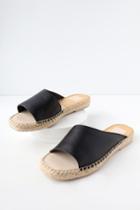 Dolce Vita Banji Black Espadrille Slide Sandal Heels | Lulus