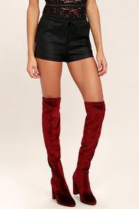 Steve Madden Emotionv Burgundy Velvet Over The Knee Boots