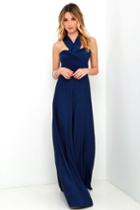 Lulus | Always Stunning Convertible Navy Blue Maxi Dress | Size X-small