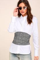 Rd Style | Brighley Black And White Corset Button-up Top | Size X-small | Lulus