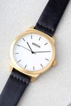 Breda Rand Gold And Black Leather Watch