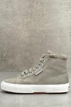 Superga 2795 Shearling Grey High-top Sneakers