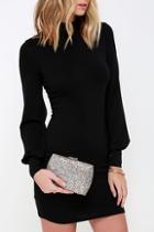 Lulu*s Flash Forward Metallic Glitter Clutch