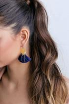 Everyday Allure Gold And Navy Blue Tassel Earrings | Lulus