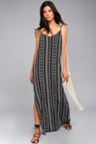 Olive + Oak | Emory Black Print Maxi Dress | Size Small | 100% Rayon | Lulus