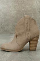 Report Doman Taupe Suede Ankle Booties