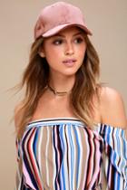 Glam Goals Rusty Rose Velvet Baseball Cap | Lulus