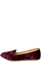 Wild Diva Lounge Calynn Burgundy Velvet Loafers