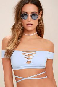 Frankies Bikinis Shiloh Periwinkle Blue Bikini Top