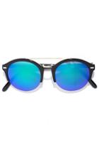 Lulus Radical Babe Black And Blue Mirrored Sunglasses