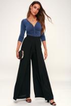 Stride And True Black Wide-leg Pants | Lulus