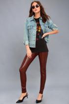 Rd Style Fellini Burgundy Vegan Leather Leggings