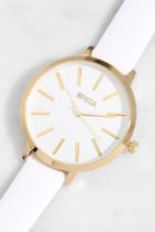 Breda Joule White Leather Watch
