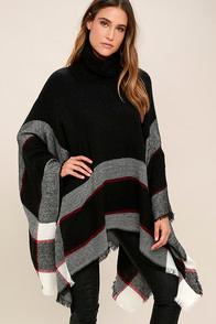 Ellie & Kate Sled Ride Red And Black Plaid Poncho