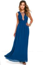 Lulus Dazzling Decadence Navy Blue Maxi Dress