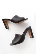 Steven Jensen Black Leather Peep-toe Mules | Lulus