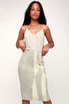 Bonafide Grey And Ivory Suede Pencil Skirt | Lulus