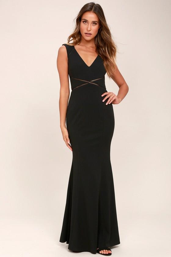 Lulus | See You Swoon Black Maxi Dress | Size Large | 100% Polyester