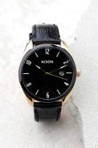 Nixon Bullet Gold, Black, And White Leather Watch