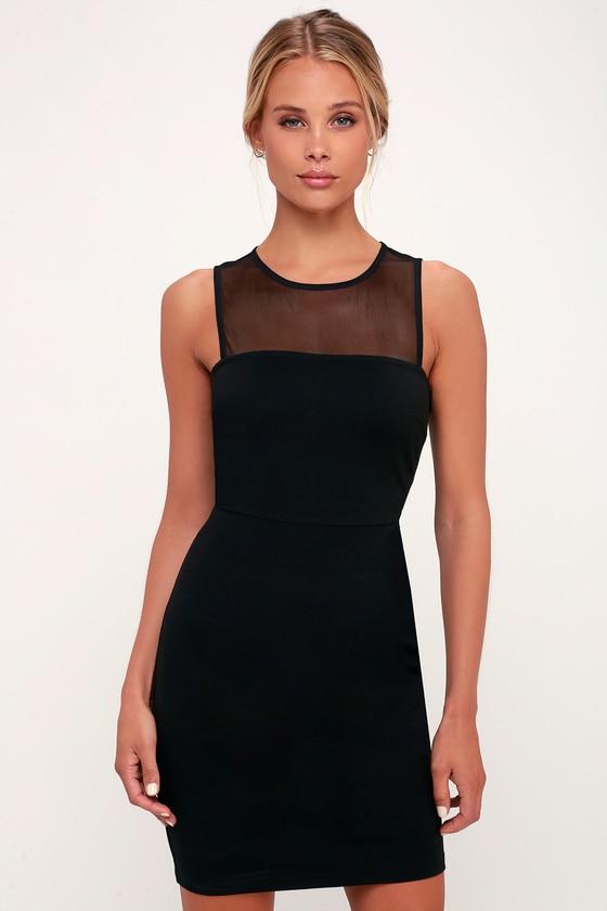 Victoria Black Mesh Sleeveless Bodycon Dress | Lulus