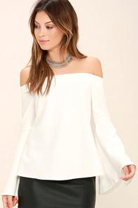 Essue Dreams Of Dancing White Off-the-shoulder Top