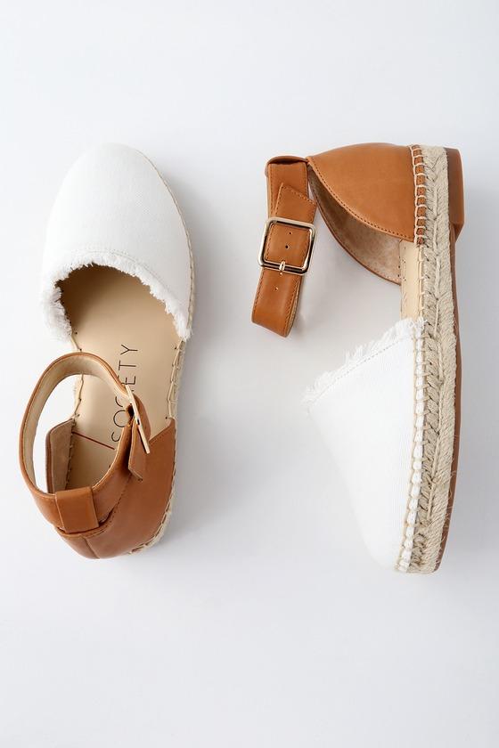 Sole Society Stacie Natural Leather Ankle Strap Espadrille Flats | Lulus