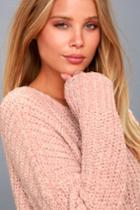 Love Riche | V Cute Blush Pink Chenille Knit Sweater | Lulus