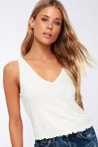 Curtis White Ribbed Tank Top | Lulus