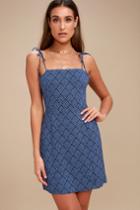 Cambria Blue Print Mini Dress | Lulus