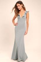 Lulus | Perfect Opportunity Grey Maxi Dress | Size X-large | 100% Polyester