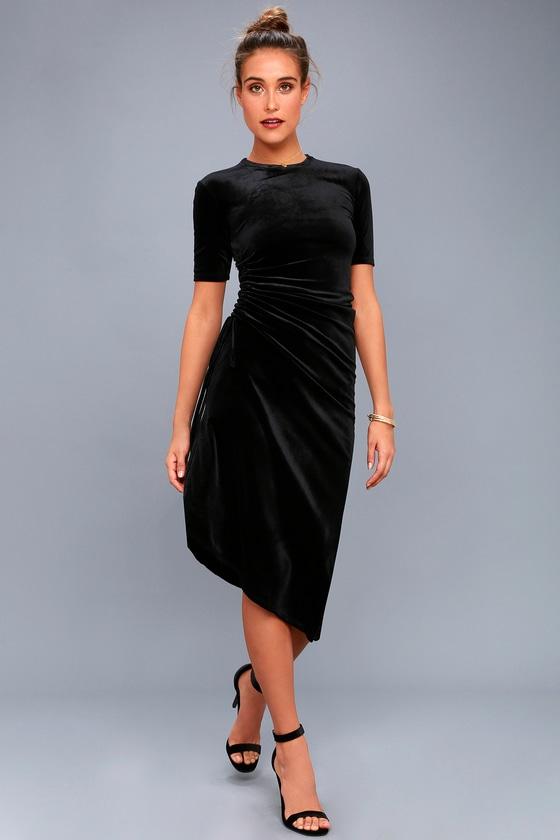 Rd Style | Kaylee Black Velvet Midi Dress | Size X-small | Lulus