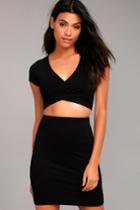 Lulus | By Your Side Black Two-piece Dress | Size Large