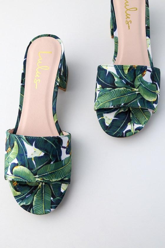 Jax Green Multi Print Mules | Lulus