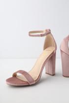 Taylor Mauve Velvet Ankle Strap Heels | Lulus