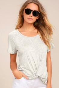 Lush Basic Is Best Heather Grey Tee
