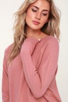 Project Social T Cardiff Rose Pink Long Sleeve Sweatshirt | Lulus