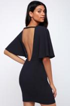 Here's To You Navy Blue Backless Dress | Lulus