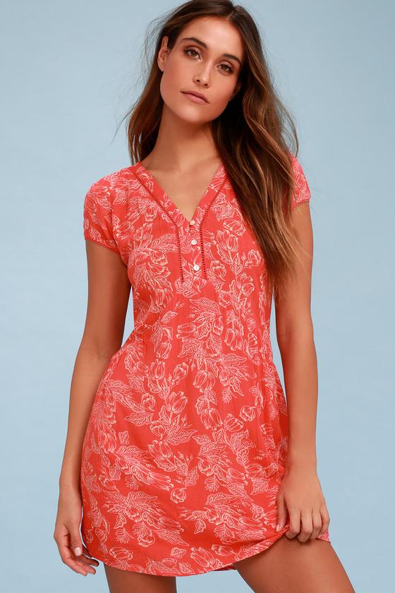 Amuse Society On The Low Red Floral Print Mini Dress | Lulus
