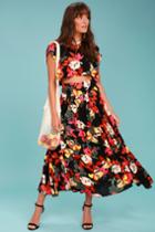 Free People | Sundown Black Floral Print Two-piece Dress | Size X-small | 100% Rayon | Lulus