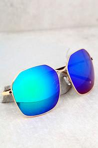 Perverse Voyage Blue Mirrored Sunglasses