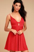 Lucy Love | Slay Red Skater Dress | Size Large | Lulus