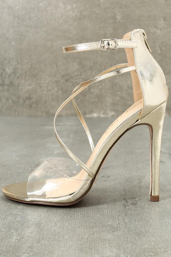 Chase & Chloe | Arlo Gold Ankle Strap Heels | Lulus