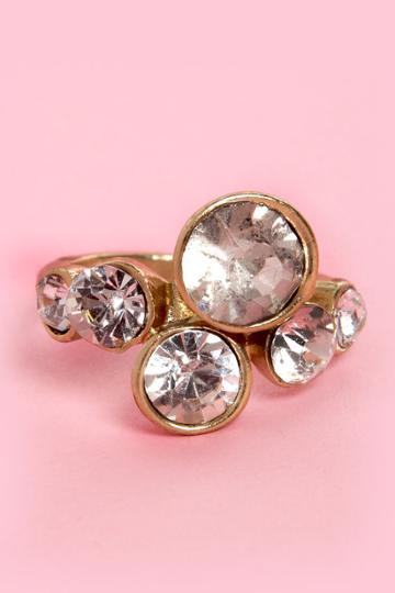 A Bling Called Love Gold Rhinestone Ring