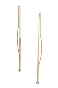 Lulu*s Long Distance Gold Rhinestone Threader Earrings