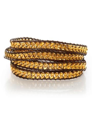 Zad Against the Chain Brown and Gold Wrap Bracelet