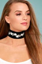 Vanessa Mooney | Lizy Black Velvet Embroidered Choker Necklace | Lulus