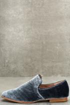 Steven By Steve Madden Adrianna Blue Velvet Loafers