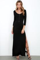 Amuse Society Camille Black Maxi Dress